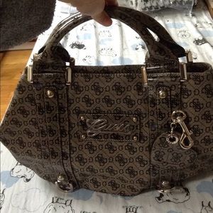 Guess Logo Printed Tote Purse